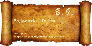 Bojarszky Irina névjegykártya